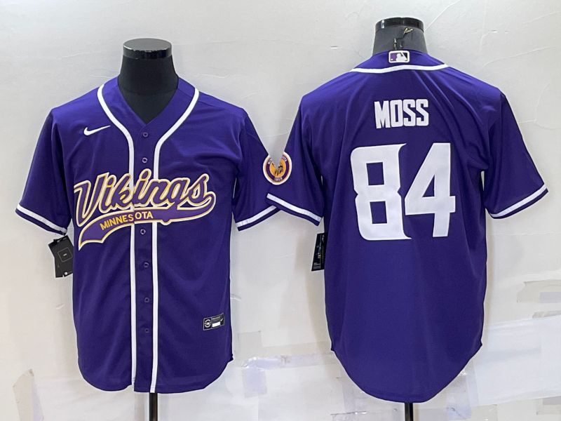 Men Minnesota Vikings #84 Moss Purple 2022 Nike Co branded NFL Jersey